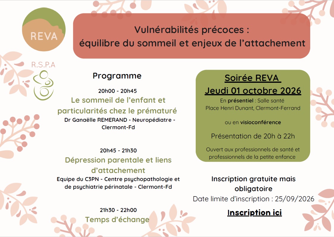 Soirée formation REVA - Vulnérabilités précoces : équilibre du sommeil et enjeux de l’attachement